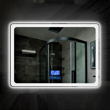 DUSEL Зеркало LED Smart DE-M3051 75x100 сенсорное включение, подогрев, часы, температура, bluetooth
